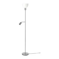 HEKTOGRAM - Lampu lantai sorot atas/lampu baca, warna perak/putih