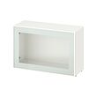 BESTÅ - Unit rak dengan pintu kaca, putih Glassvik/putih/hijau muda kaca bening, 60x22x38 cm