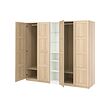 PAX/BERGSBO - Wardrobe combination, white stained oak effect white stained oak effect/white, 235x60x236 cm