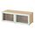 BESTÅ - shelf unit with glass doors, white stained oak effect Glassvik/white/light green clear glass, 120x42x38 cm | IKEA Indonesia - PE881595_S1