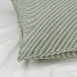 BERGPALM - Pillowcase, green/striped, 50x80 cm