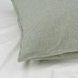 BERGPALM - Sarung bantal, hijau/garis-garis, 50x80 cm