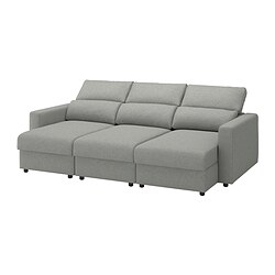 MALMKÖPING - Sofa 3 dudukan, dengan chaise longue/Tibbleby krem/abu-abu