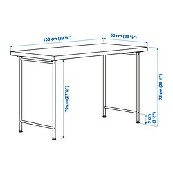 SPÄND/LINNMON - Desk, white stained oak effect/white, 100x60 cm