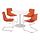 DOCKSTA/TOBIAS - table and 4 chairs, white white/brown/red, 103 cm | IKEA Indonesia - PE881728_S1