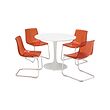 DOCKSTA/TOBIAS - Table and 4 chairs, white white/brown/red, 103 cm