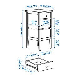 GULLABERG - Bedside table, grey/with 1 drawer with door, 38x40x75 cm