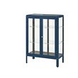FABRIKÖR - Glass-door cabinet, black-blue, 81x113 cm