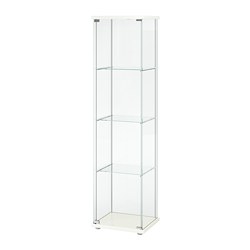 DETOLF - Glass-door cabinet, white, 43x163 cm