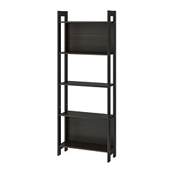 LAIVA - Rak buku, hitam-cokelat, 62x165 cm