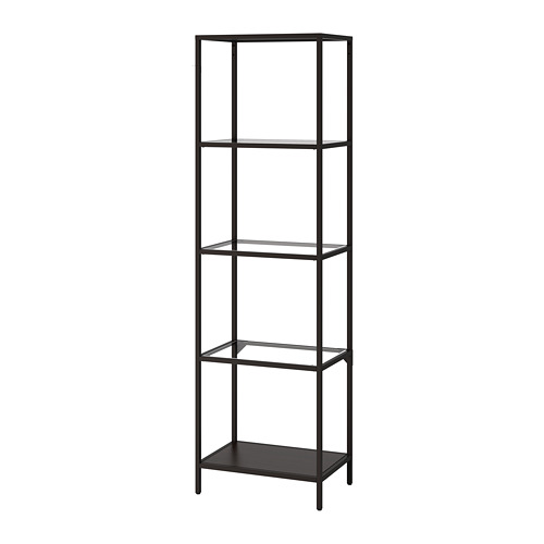 VITTSJÖ unit rak , hitam-cokelat/kaca, 51x175 cm | IKEA Indonesia
