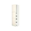 METOD/MAXIMERA - Hi cab w 2 doors/4 drawers, white/Bodbyn off-white, 60x60x220 cm