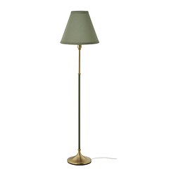 FLYGHÖJD - Lampu lantai, kuningan/hijau abu-abu