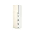 METOD/MAXIMERA - Hi cab w 2 doors/4 drawers, white/Bodbyn off-white, 60x60x200 cm