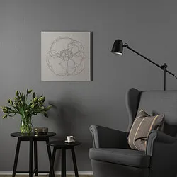 PJÄTTERYD - Gambar, flower doodle, 56x56 cm