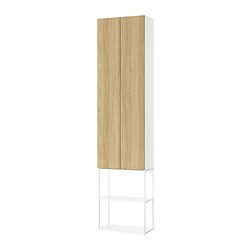 ENHET - Storage combination, white/oak effect, 60x32x255 cm