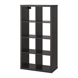 KALLAX - Unit rak, hitam-cokelat, 77x147 cm