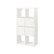 KALLAX - Shelving unit, with 4 doors/white, 77x147 cm