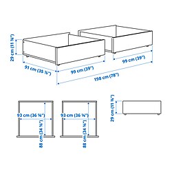 SMYGA - Bed storage box, light grey, 99x91x29 cm