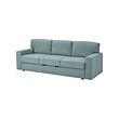 BÅRSLÖV - 3-seat sofa-bed, Tibbleby light grey-turquoise