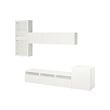 BESTÅ - TV storage combination/glass doors, white/Lappviken white clear glass, 300x42x211 cm