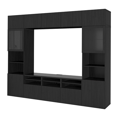 BESTÅ kombinasi penyimpanan TV/pintu kaca
