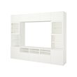 BESTÅ - TV storage combination/glass doors, white/Lappviken white clear glass, 300x42x231 cm