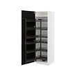 METOD - High cabinet with pull-out larder, white/Nickebo matt anthracite, 60x60x200 cm