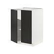 METOD - Base cabinet with shelves/2 doors, white/Nickebo matt anthracite, 60x60x80 cm