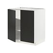 METOD - Base cabinet with shelves/2 doors, white/Nickebo matt anthracite, 80x60x80 cm