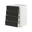 METOD/MAXIMERA - Base cb 4 frnts/2 low/3 md drwrs, white/Nickebo matt anthracite, 60x60x80 cm