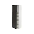 METOD/MAXIMERA - Hi cab w 2 doors/4 drawers, white/Nickebo matt anthracite, 60x60x200 cm