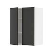 METOD - Wall cabinet with shelves/2 doors, white/Nickebo matt anthracite, 60x37x80 cm