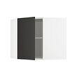 METOD - Corner wall cabinet with shelves, white/Nickebo matt anthracite, 68x37x60 cm