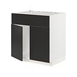 METOD - Base cabinet f sink w 2 doors/front, white/Nickebo matt anthracite, 80x60x80 cm