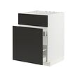 METOD/MAXIMERA - Base cab f sink+3 fronts/2 drawers, white/Nickebo matt anthracite, 60x60x80 cm
