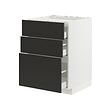 METOD/MAXIMERA - Kbnt dsr u kmpr/3 bgn dpn/3 laci, putih/Nickebo matt antrasit, 60x60x80 cm