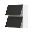 METOD - Wall cabinet horizontal w 2 doors, white/Nickebo matt anthracite, 60x37x80 cm