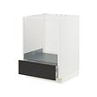 METOD/MAXIMERA - Base cabinet for oven with drawer, white/Nickebo matt anthracite, 60x60x80 cm