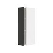 METOD - Wall cabinet with shelves, white/Nickebo matt anthracite, 20x37x80 cm