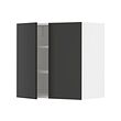 METOD - Wall cabinet with shelves/2 doors, white/Nickebo matt anthracite, 60x37x60 cm