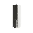 METOD - High cabinet with shelves/2 doors, white/Nickebo matt anthracite, 60x60x220 cm