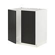 METOD - Kabinet dasar u bak cuci + 2 pintu, putih/Nickebo matt antrasit, 80x60x80 cm