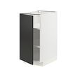 METOD - Base cabinet with shelves, white/Nickebo matt anthracite, 40x60x80 cm
