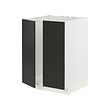METOD - Base cabinet for sink + 2 doors, white/Nickebo matt anthracite, 60x60x80 cm