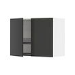 METOD - Wall cabinet w dish drainer/2 doors, white/Nickebo matt anthracite, 80x37x60 cm