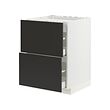 METOD/MAXIMERA - Base cab f hob/2 fronts/2 drawers, white/Nickebo matt anthracite, 60x60x80 cm