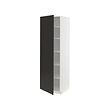 METOD - High cabinet with shelves, white/Nickebo matt anthracite, 60x60x200 cm