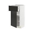 METOD/MAXIMERA - Base cabinet with drawer/door, white/Nickebo matt anthracite, 40x37x80 cm