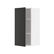 METOD - Wall cabinet with shelves, white/Nickebo matt anthracite, 40x37x80 cm